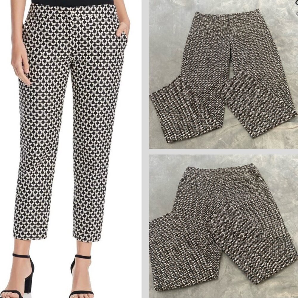 Max Mara Weekend Geometric Print Slim Cigarette Stretch Ankle Pants 4957